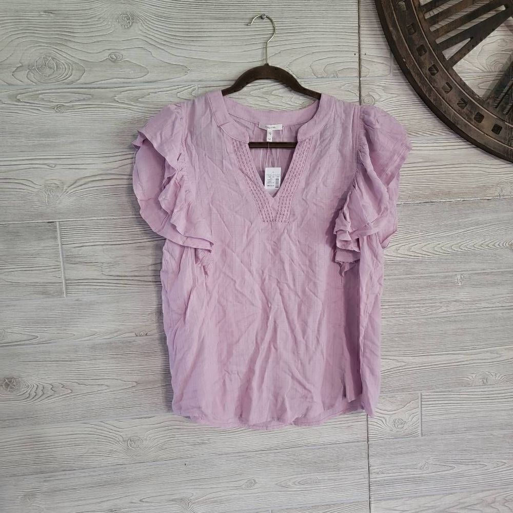 Maurices Flutter Sleeve Blouse Womens SZ M NWT